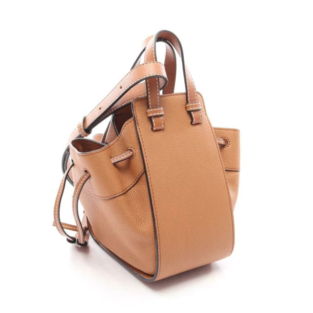 Loewe Brown Leather Handbag Bag Hammock Drawstring Brown